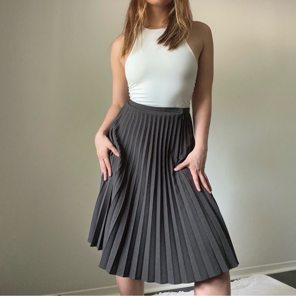 French connection grey pleated midi skirt - Picture 1 of 16